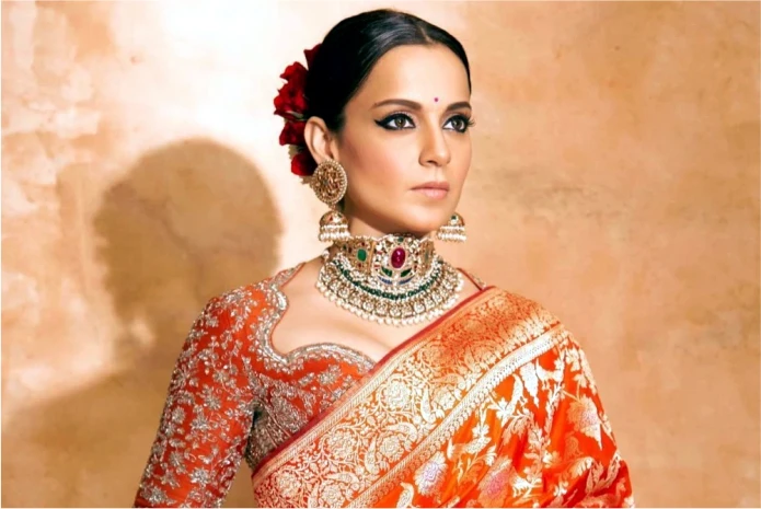 Kangana Ranaut Bollywood Actress in Banarasi Saree 