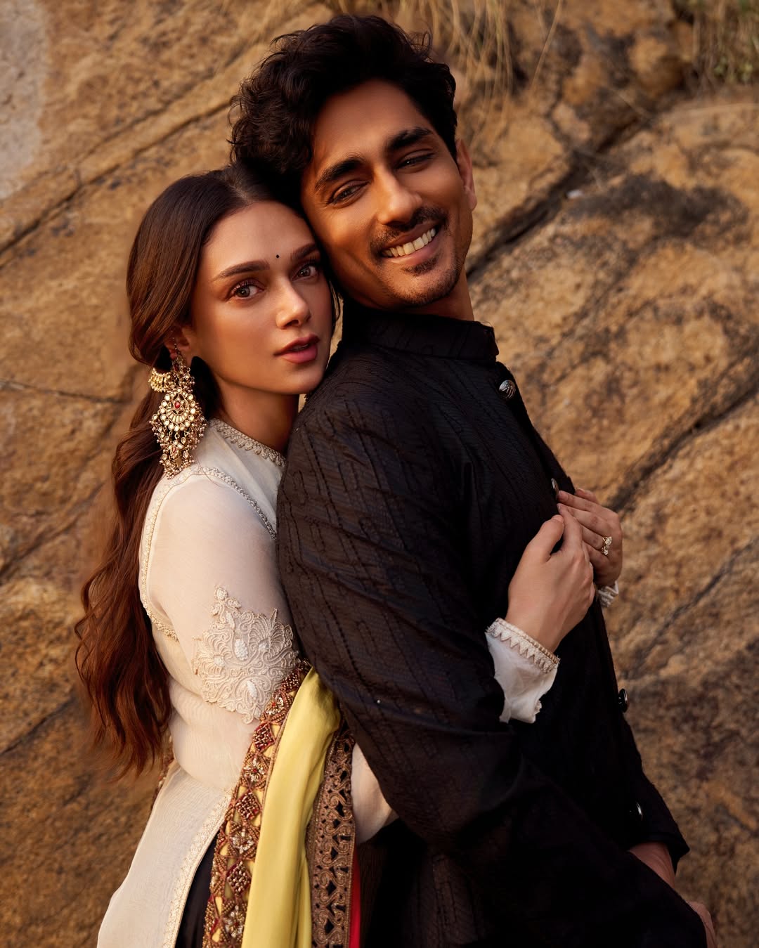 Aditi Rao Hydari and Siddharth outdoor photoshoot near mountains