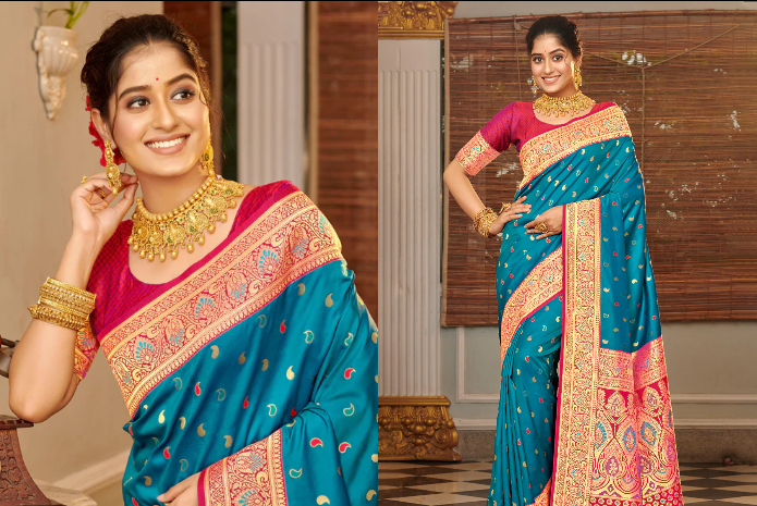 Bhanupriya in blue saree