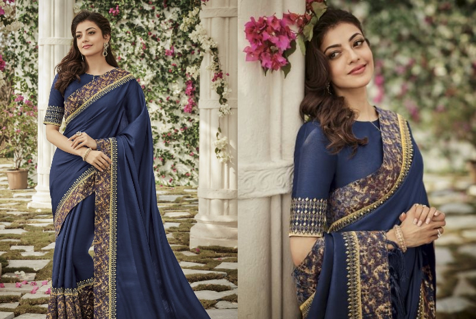 Kajal Aggarwal in blue saree​