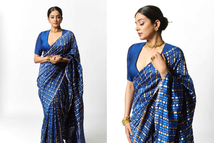 Priyamani in blue saree