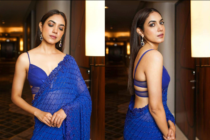 Ritu Varma in blue saree