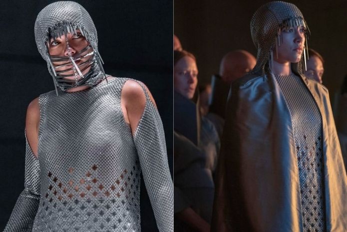 Florence pugh metal dress dune