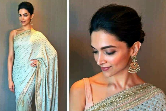 Deepika Padukone in green chikankari saree