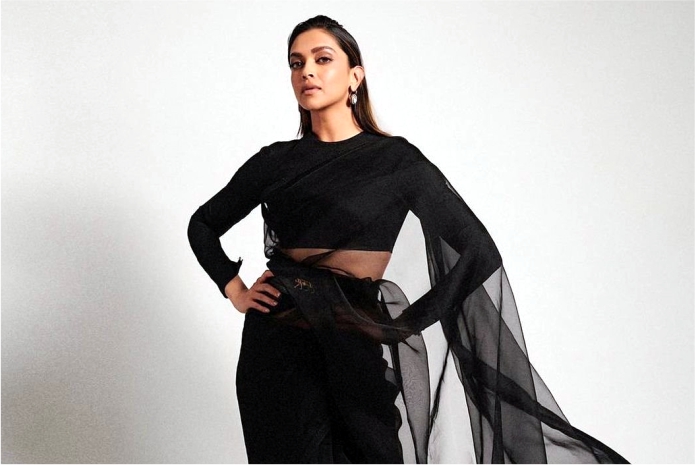 deepiak in black chikankari